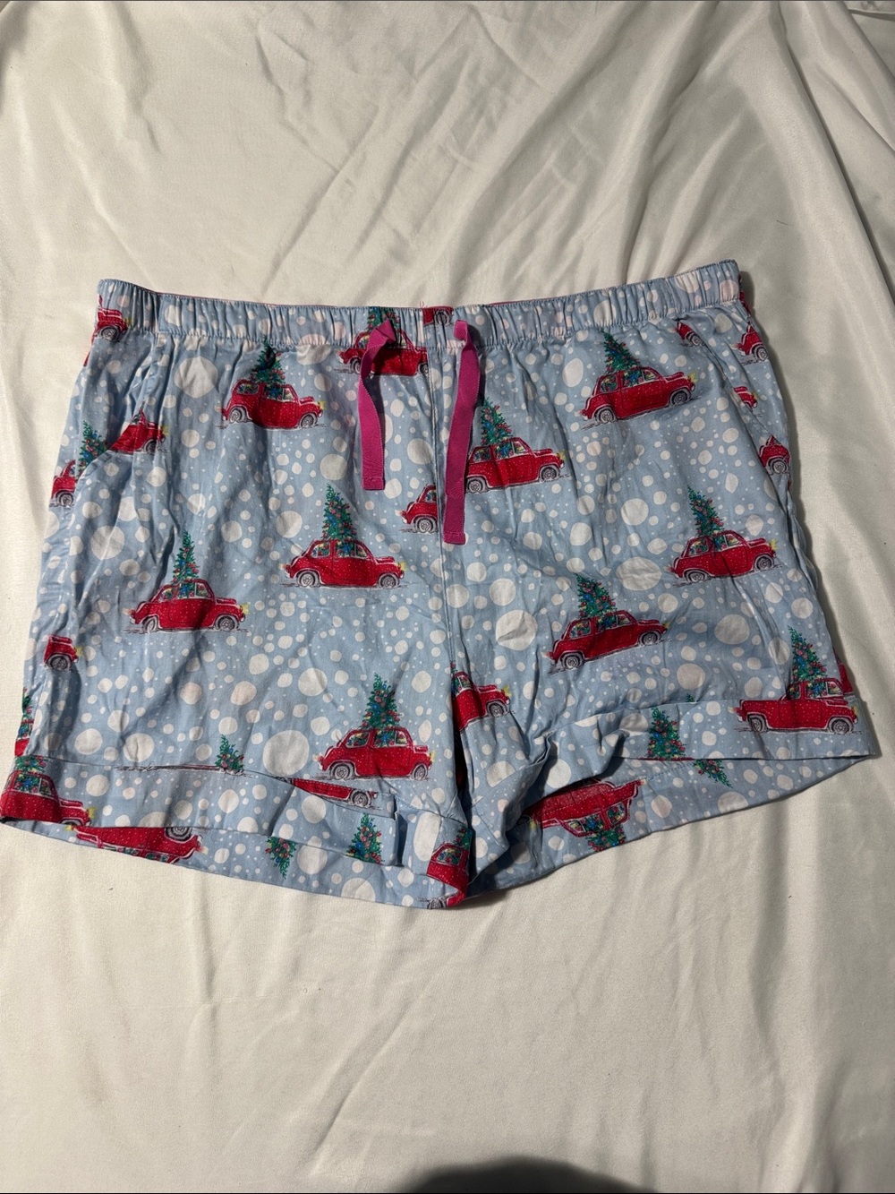 Peter Alexander Christmas Pajama Shorts Red Truck Holiday Print XL 100% Cotton